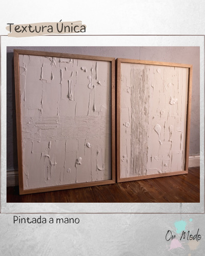 Cuadros Abstractos Texturados Blanco Pintado A Mano