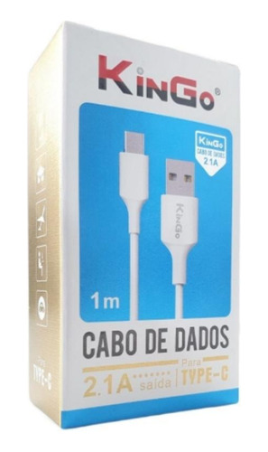 Cabo De Dados Usb-c Kingo Branco 1m 2.1a Para Galaxy M51