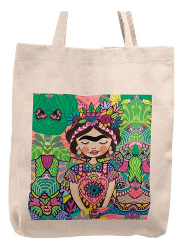 Bolso Tote Bag Cartera Playa - Frida Jungle