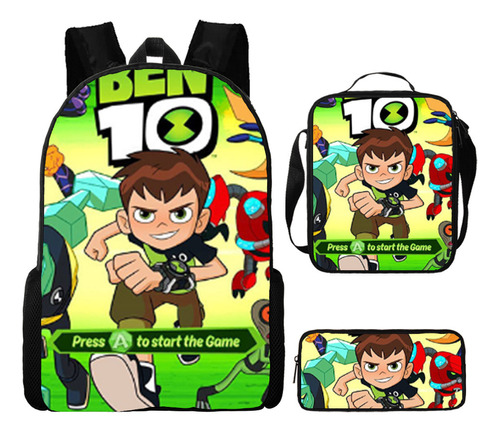 Mochila Escolar Junior Hacker Para Estudiantes De Ben 10 Con