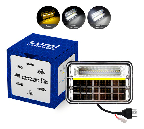 Refletor Luminaria Farol 126w Cor Da Carcaça Retangular Preto Cor Da Luz Branco-frio Lumi