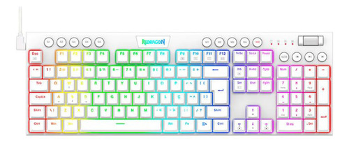 Teclado Mecânico Redragon Horus K619w Rgb Switchbrown Branco