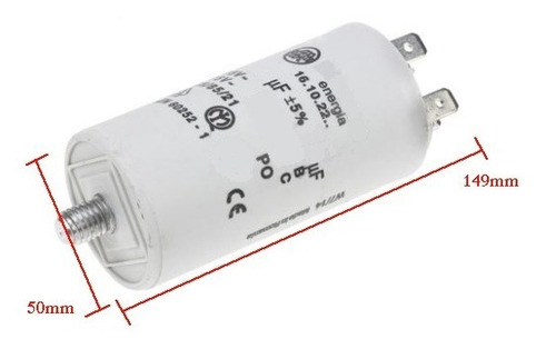 Imagen 1 de 1 de Capacitor Condensador Redondo 125mfd 125uf 250v Sin Cable Tornillo Bomba