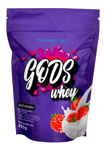 Gods Whey Protein Concentrado - Refil 825g - Canibal Inc Sabor Morango