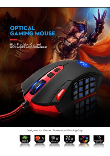 Mouse Gaming Redragon M901 Perdition 12400 Dpi