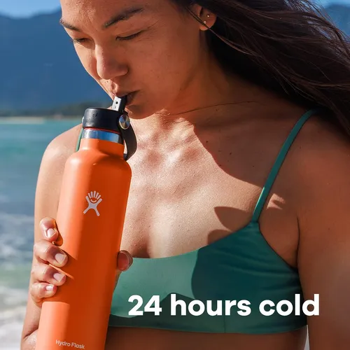 Botella Deportiva Hydro Flask Tapa De Paja Flexible Azul