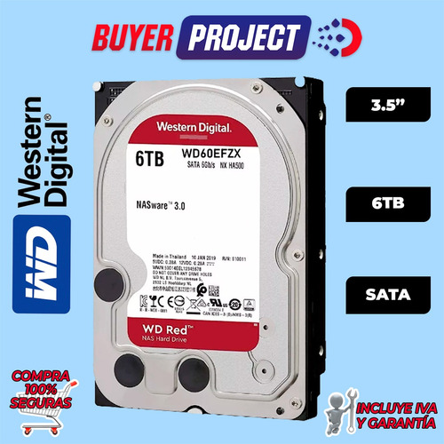 Disco Duro 6tb Western D Sata 3.5'' 5400rpm Red Nas 24/7 New
