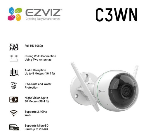 Imagen 5 de 9 de Camara Ip Seguridad Ezviz Cv310 Full Hd 1080p Wifi Exterior