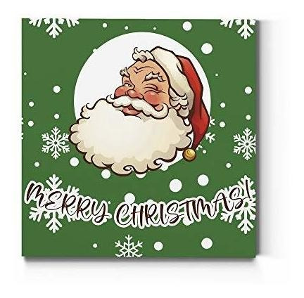 Renditions Gallery Santa Claus On Green Wall Art, Qk8mm