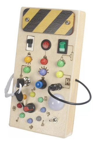 Juguete Montessori Con Interruptor De Luz, Placa