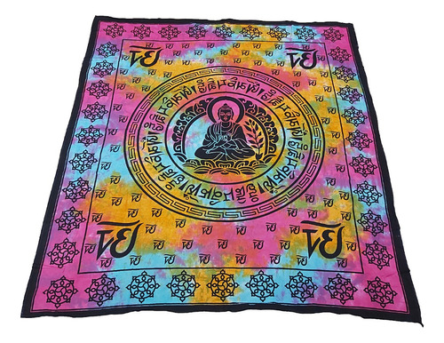 Cubrecama Manta Hindu 2 Plazas Elefantes Mandala