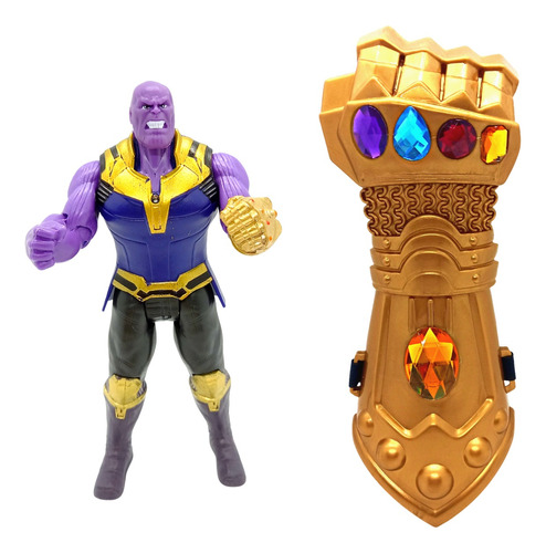 Guante + Muñeco Thanos Avengers Puño Gemas Infinito Poder