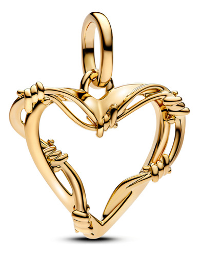 Charm Medallón Pandora Me Corazón De Alambre Color Dorado