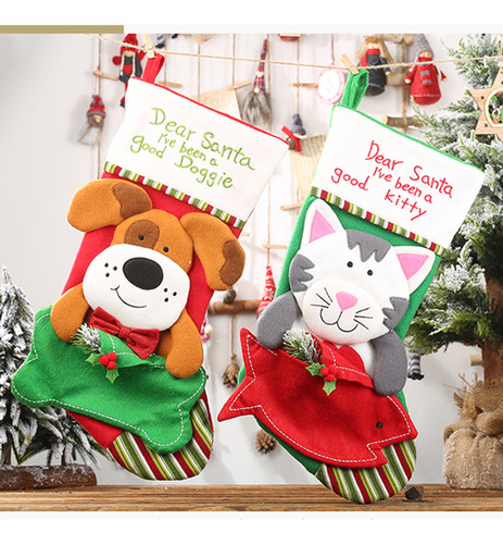 2 Unidades De Lindas Meias De Natal Para Cães E Meninas
