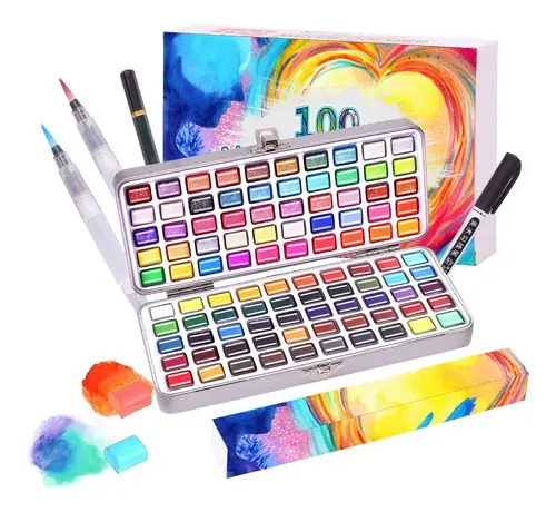 Laconile 20ZCSZ-100PAINTS-MKD Conjunto De Acuarelas Con Estuche De Metal