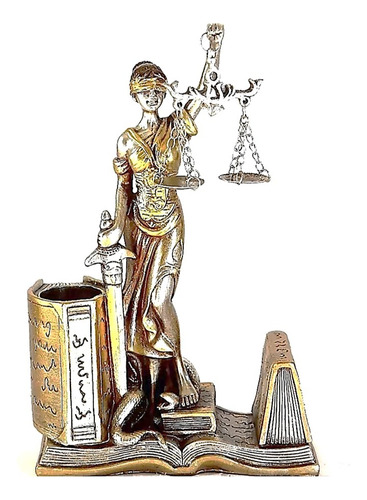 Estátua Deusa Dama Da Justiça Têmis 20cm Símbolo Do Direito