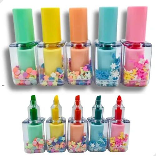 comprar 5 Marca Texto Canetinha Esmalte Papelaria Divertida Kawaii