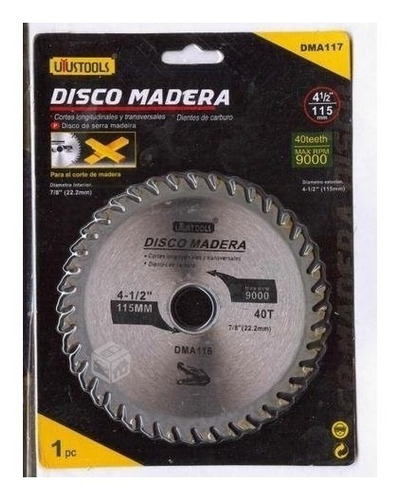 Disco Madera 115mm X 40d Uyustools