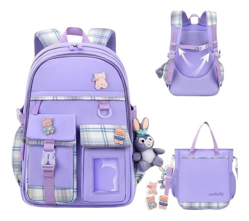 Mochila Escolar Grande Para Niñas De 4-9 Grados Kawaii