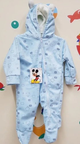 Pijama Enteriza Para Bebe Color Azul Termica Talla 0-4 Meses