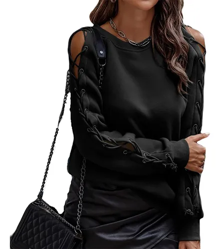 Buzo Mujer Ojaletes Diseño Algodon Buso Dama 3 Colores