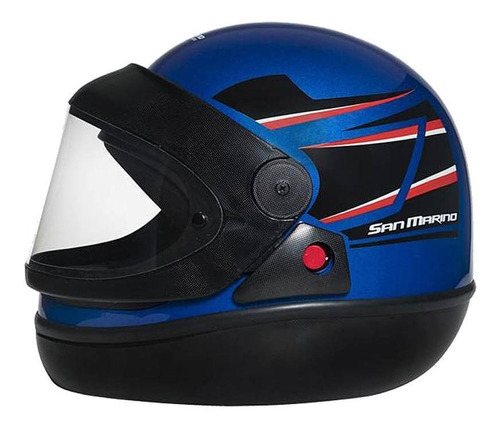 Capacete Integral San Marino Tittanium Azul E Preto Tam 56