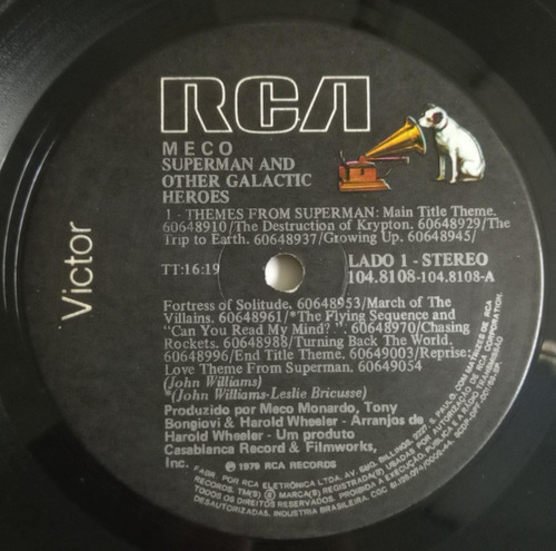 Lp Meco Superman And Other Galactic Heroes 1979 Rca -1048108 (Usado)