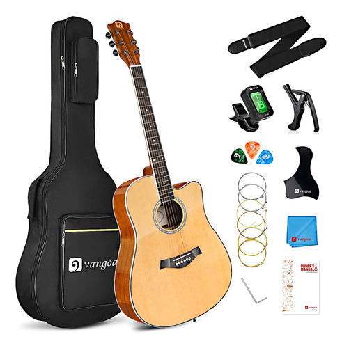 Vangoa Guitarra Acústica, Tamaño Completo, Kit De Guitarr.