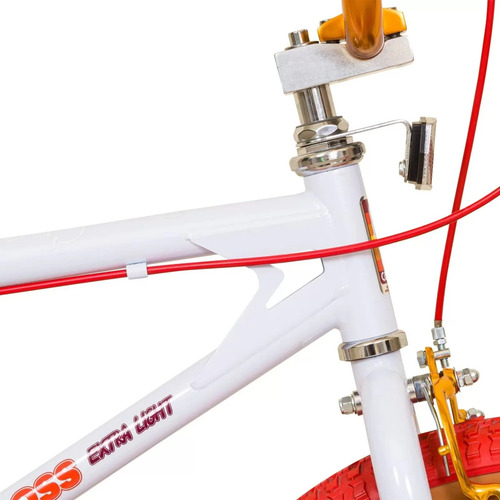 Bicicleta Caloi Cross Extralight 2023 Vermelha/branco/dourad