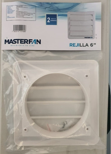 Imagen 4 de 8 de Rejilla Para Ducto 6 Pulgadas Blanco Masterfan