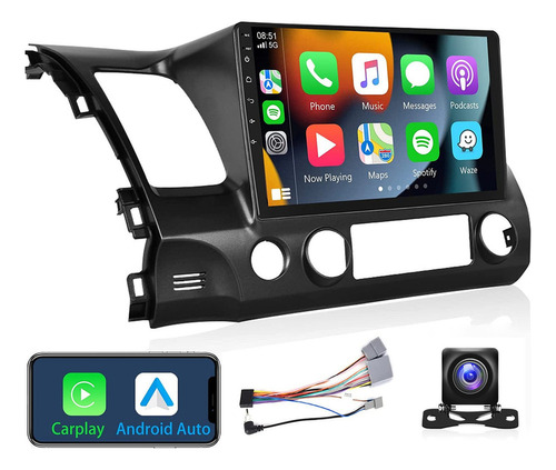 Autoestéreo Hi-fi C/android 11 Carplay P/honda Civic 2006-11