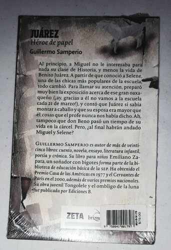 Juárez Héroe De Papel Libro De Guillermo Samperio