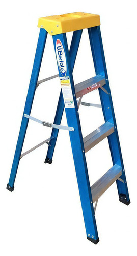 Escada De Fibra Tesoura Tafp 4 Wbertolo 1,2 M Premium Cor Azul