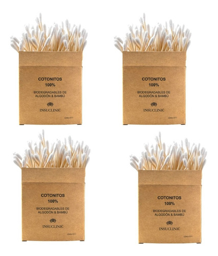 Pack Cotonitos De Bambú Y Algodón Natural %biodegradable