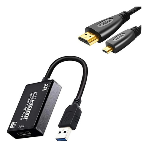 Kit Captura Camlink + Cabo Micro Hdmi Cam Link Usb 3.0 1080p