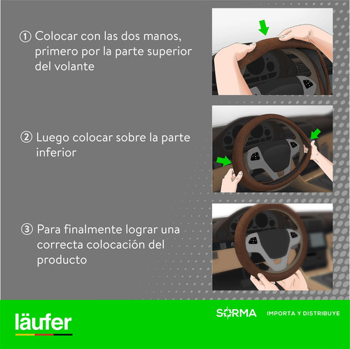 Imagen 5 de 10 de Cubre Volante Para Auto Laüfer Cuero Importado