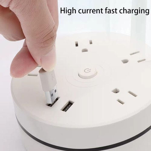 Multicontacto Retráctil Redonda Con Puertos Usb 4 Salidas