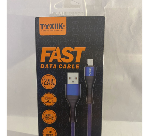 Cable De Datos Y Carga Rápida 2.4a Micro Usb Toxiik Original