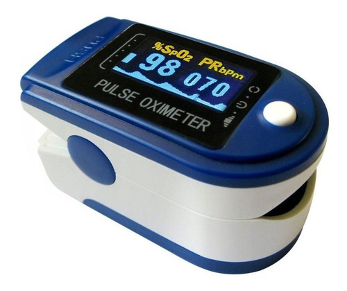 Imagen 3 de 8 de Oxímetro de pulso para dedo Contec CMS50D azul/blanco