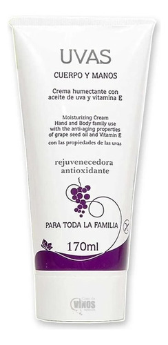 Crema Humectante Uvas, Para Cuerpo Y Manos 170ml Sin Tacc