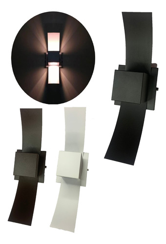 6x Arandela Box Com Abas Efeito Luminária Externa + Led
