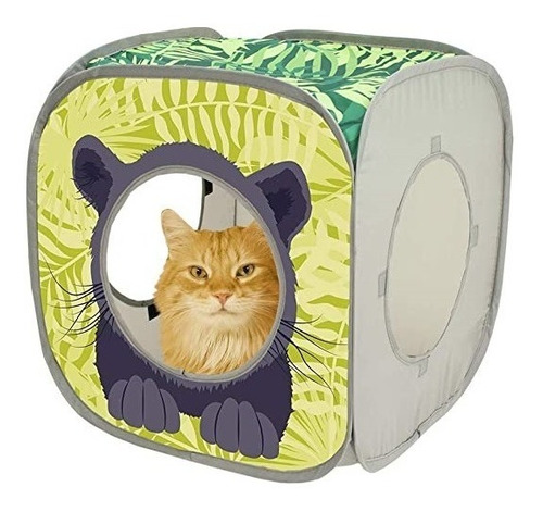 Kitty City Jungle Panther Play Cube, Cubo Plegable P/gatos