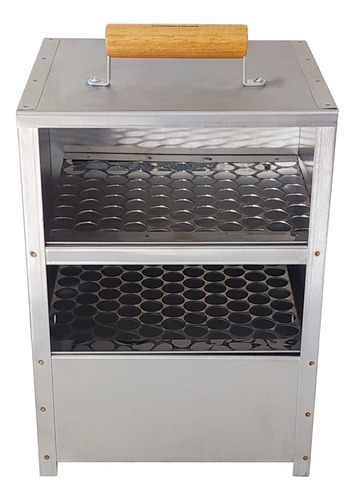 Churrasqueira Inox Espetinho Queijo Praia 2 Grelha + 1 Chapa Cor Aço Inox 430