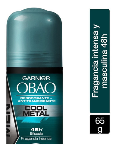 Desodorante Hombre Roll On Obao Cool Metal Garnier 65 G Fragancia Neutral