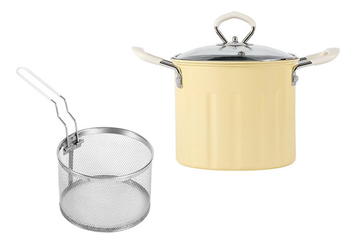 Sartén Profunda Con Mango Freidoras Olla Para Amarillo