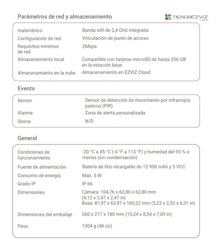 Imagen 5 de 9 de Ezviz Bc1 Cámara C/batería Sirena Sin Cables Hasta 365 Dias