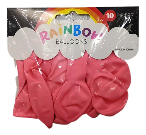 Globos Comunes De 9´´color Rosa X 10u. - 5 Soles Cotillón