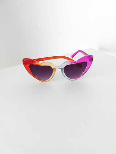 Anteojos De Sol Kids Corazón Love Importados Niños Lente Obscuro Varilla Multicolor Armazón Multicolor