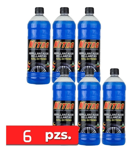 Nitro Abrillantador De Llantas Azul Extremo 6 Pack