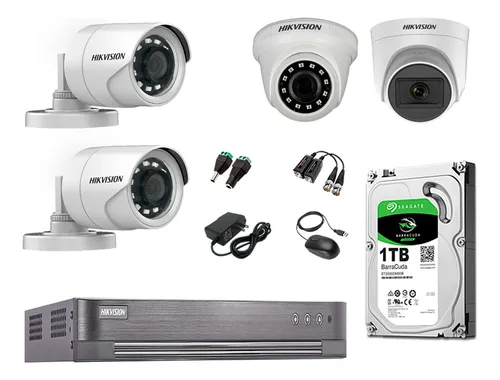 comprar Kit 4 Cámaras De Seguridad Fhd Disco 1tb 1 Cámara Micrófono